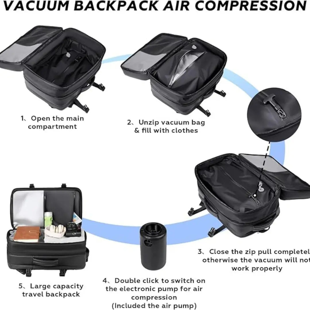 Vacuum Compression Backpack 17-Inch | حقيبة ظهر 17 بوصة بتقنية الضغط المفرغ
